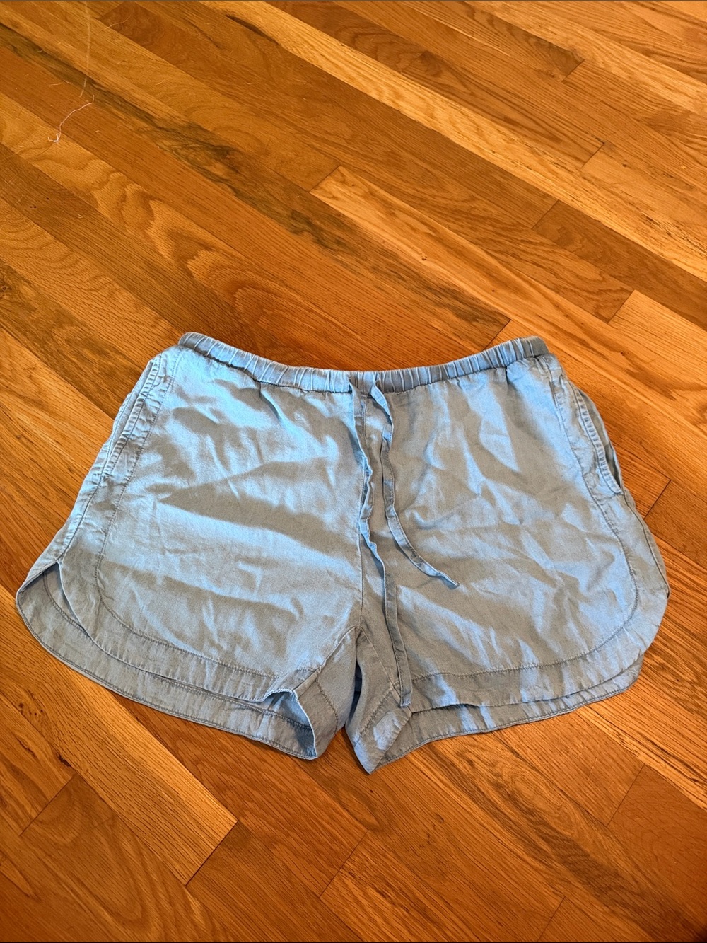 Women's Light Blue Athletic Drawstring Shorts